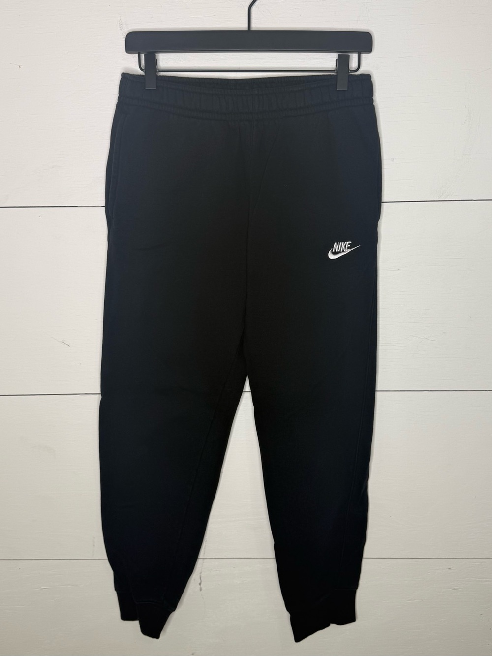 Nike • Men’s Classic Black Jogger Sweatpants with White Swoosh Size Small